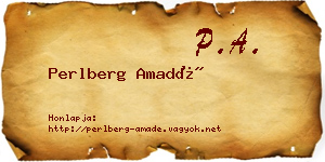 Perlberg Amadé névjegykártya